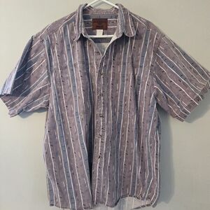 Vtg Wrangler Brushpopper Shirt Men's XL Short Sleeve Western Striped-‎ Purple